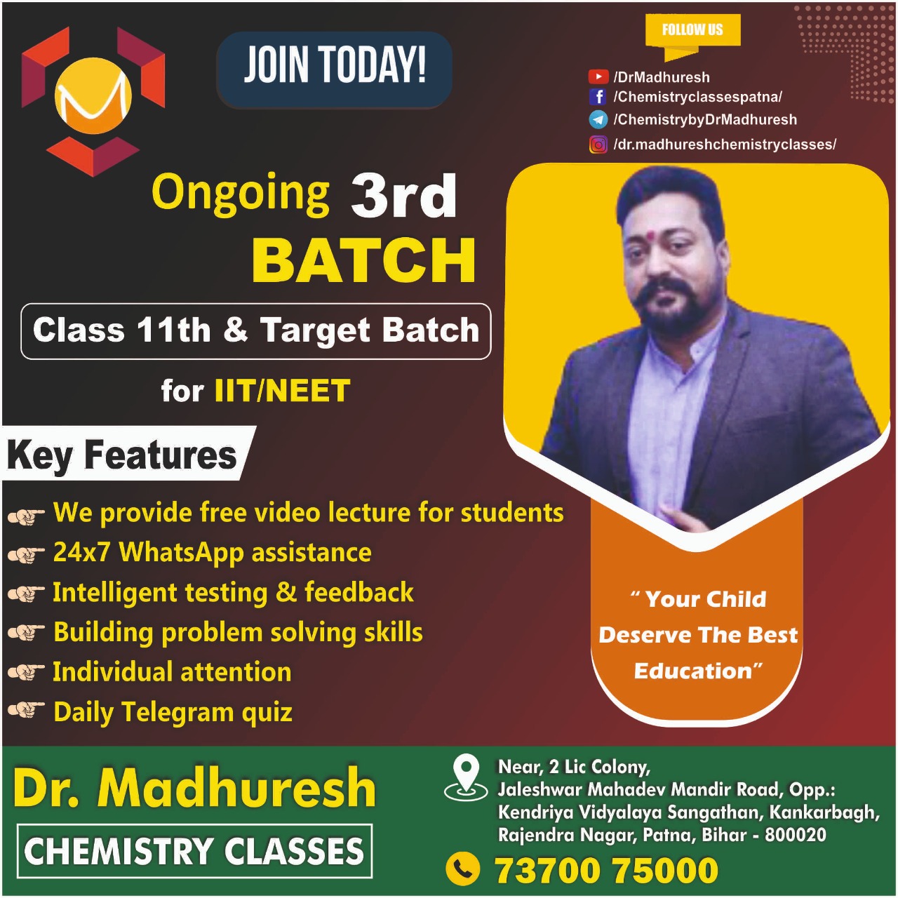 Dr Madhuresh Chemistry Classes Best IIT-JEE Coaching
