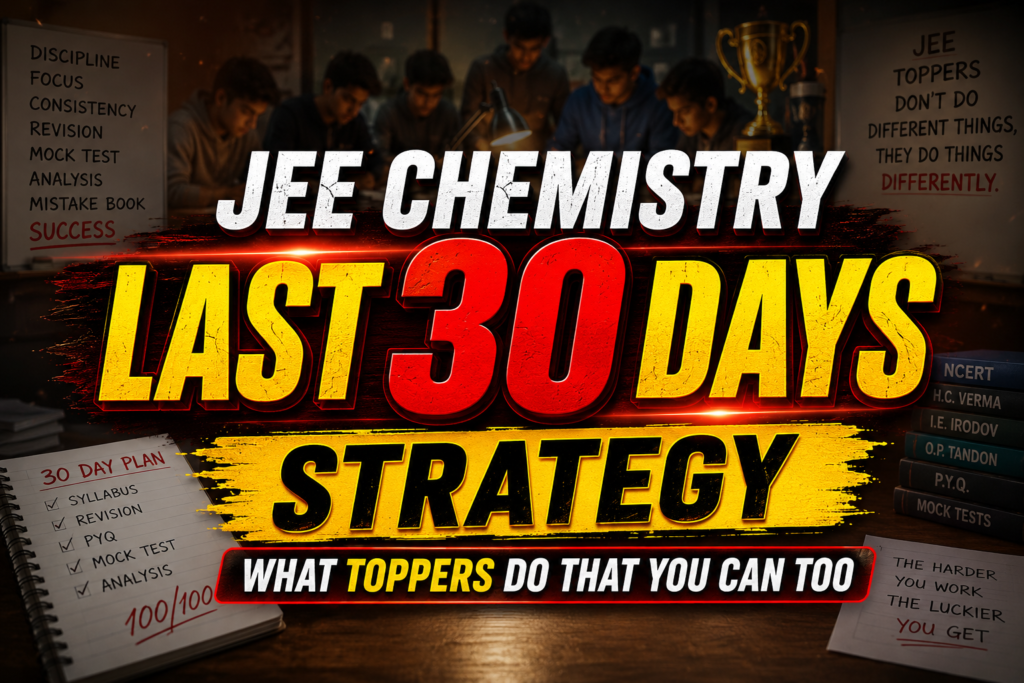 JEE Chemistry Last 30 Days Strategy — What Toppers Do That You Can Too