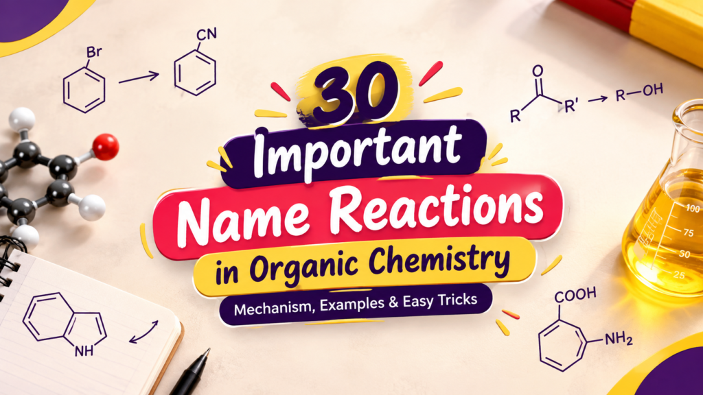30 Important Name Reactions in Organic Chemistry: Mechanism, Examples & Easy Tricks